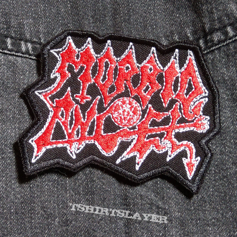 MORBID ANGEL - White+Red Logo 95X70 mm (embroidered patch)