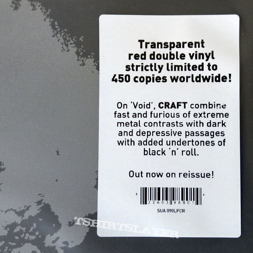 CRAFT ‎– Void (Double Transparent Red Vinyl) Ltd. 450 Copies
