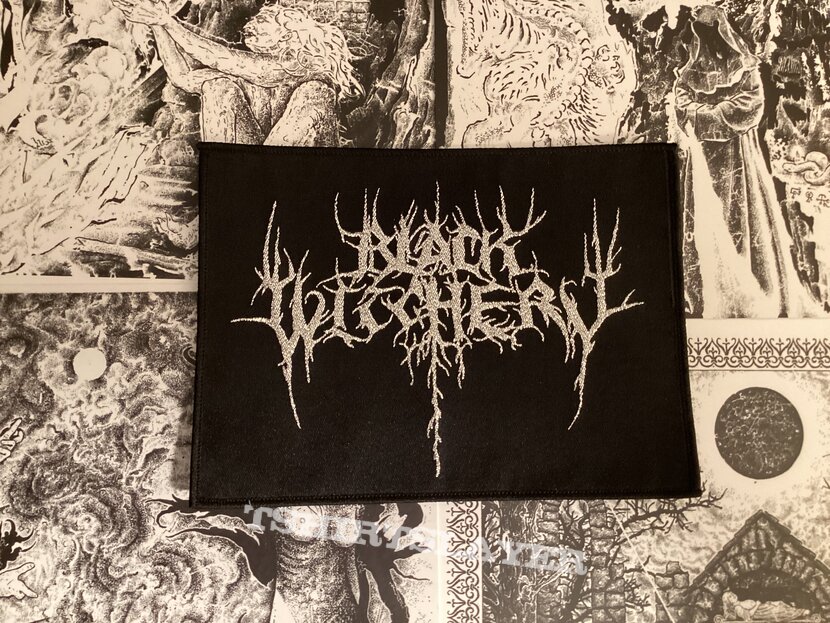 Black Witchery Silver logo woven patch