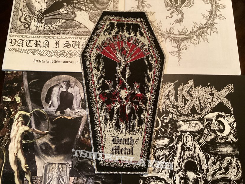 Deathcult Death Metal coffin woven back patch