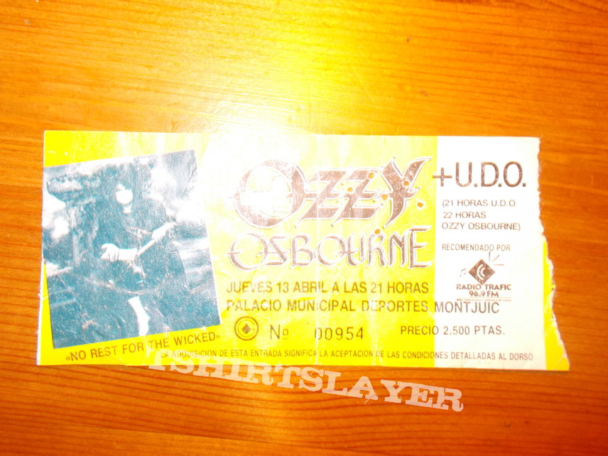 Ozzy Osbourne Ozzy Osboutne, No rest for the wicked tour, 1988