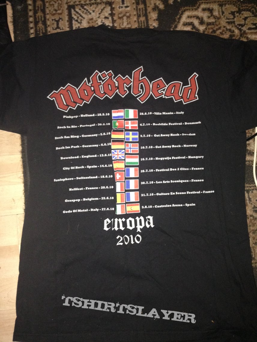 Motörhead Official Europe Tour shirt 2010