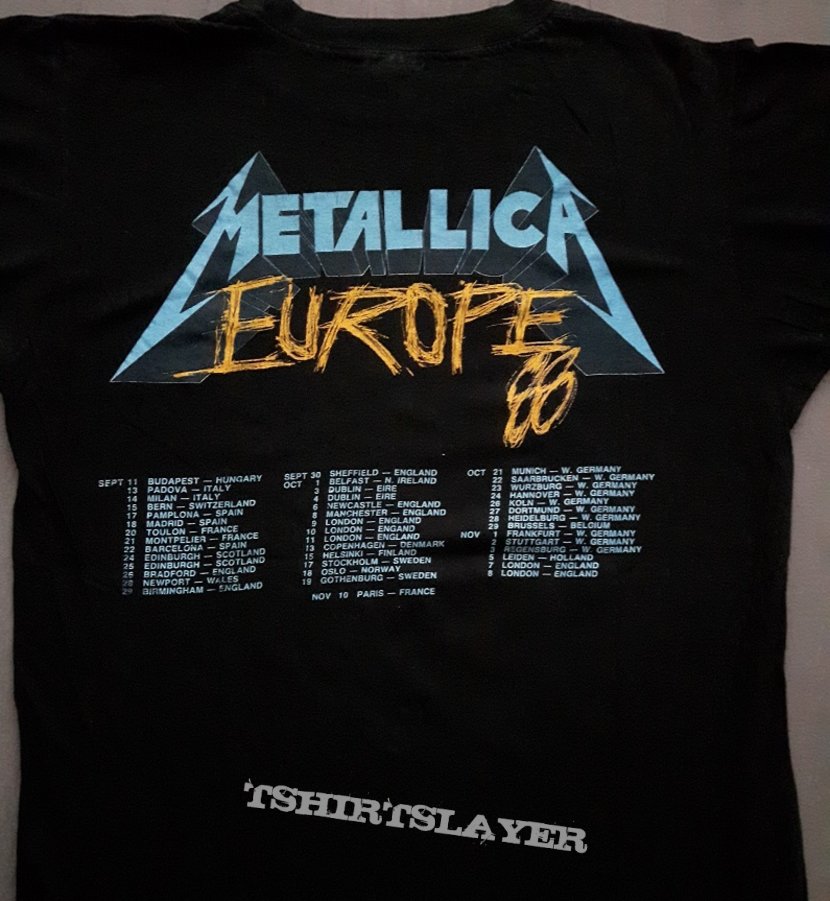 Metallica - Justice Europe '88 tour | TShirtSlayer TShirt and ...
