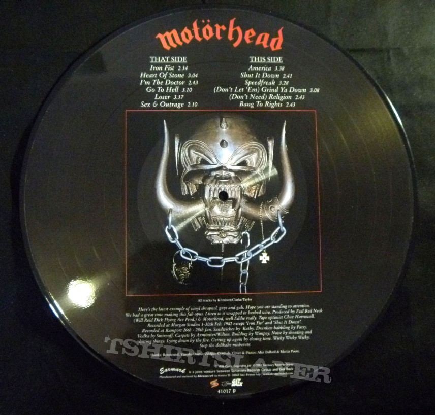 Motörhead iron fist vynil records and vintage patch