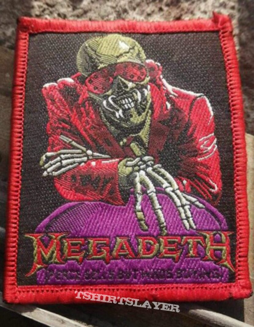 Megadeth peace sells woven patch red border