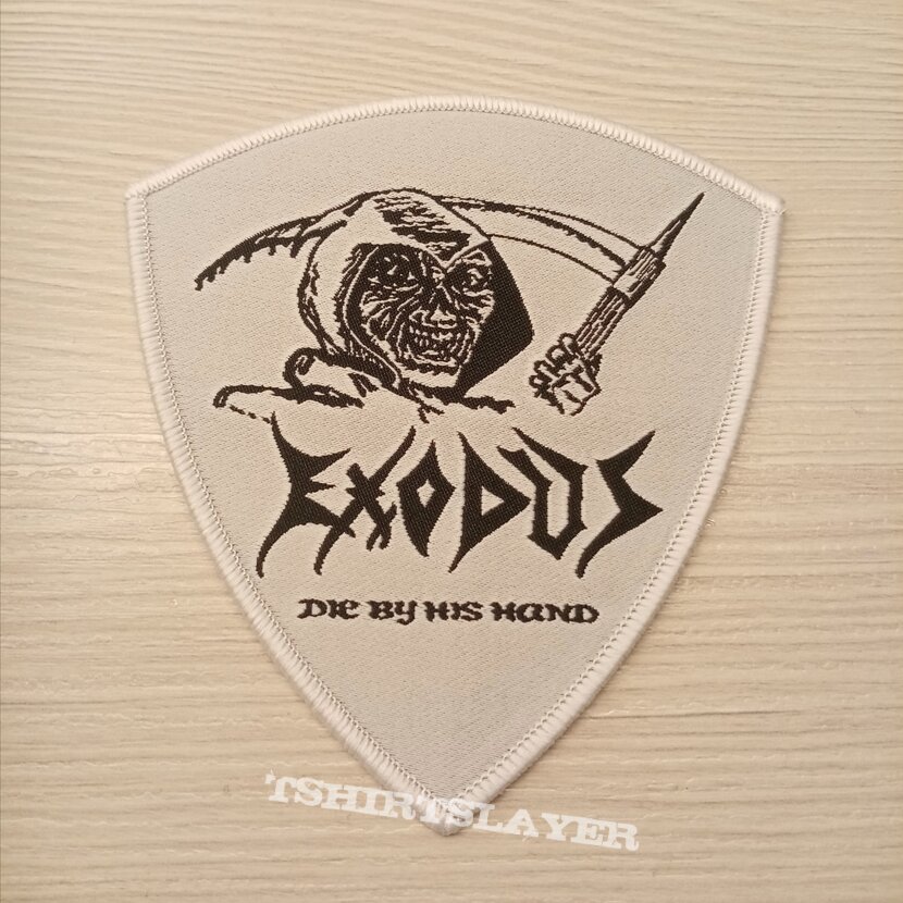 Exodus Die By His Hand patch white border 