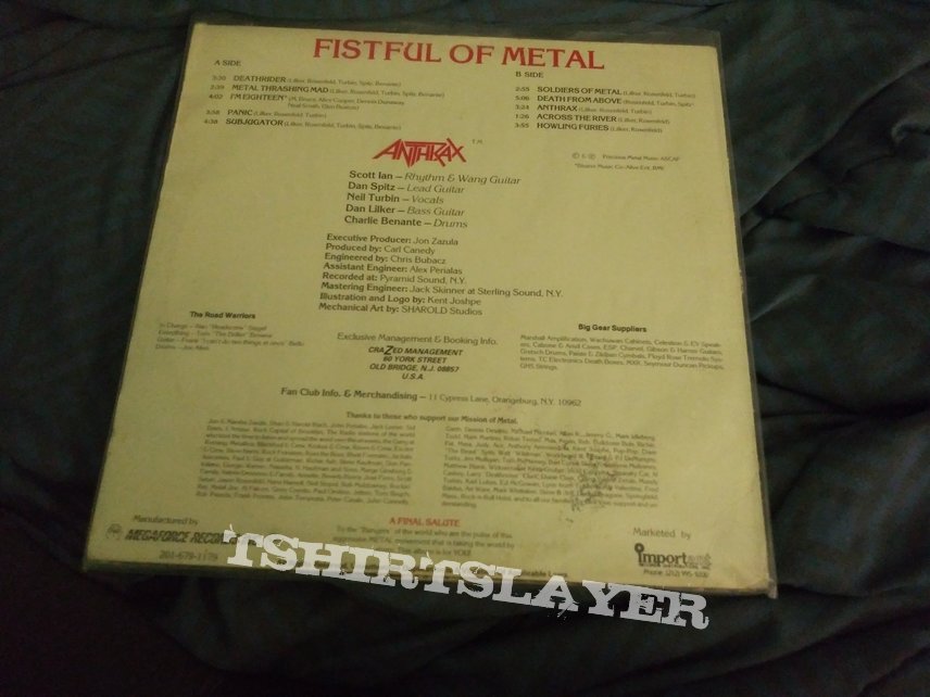 Anthrax Fistful of Metal LP