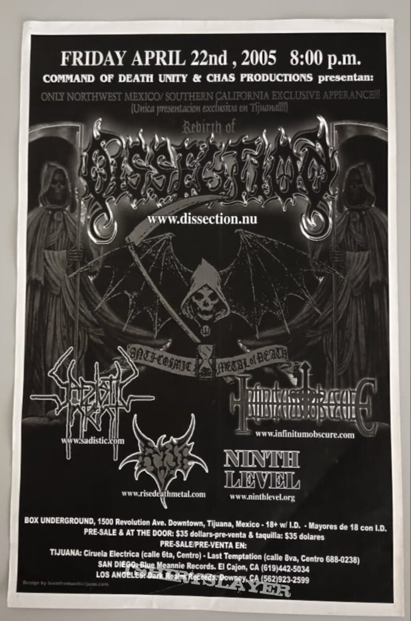 Dissection Flyer concert 2005 live in Tijuana, Mexico 