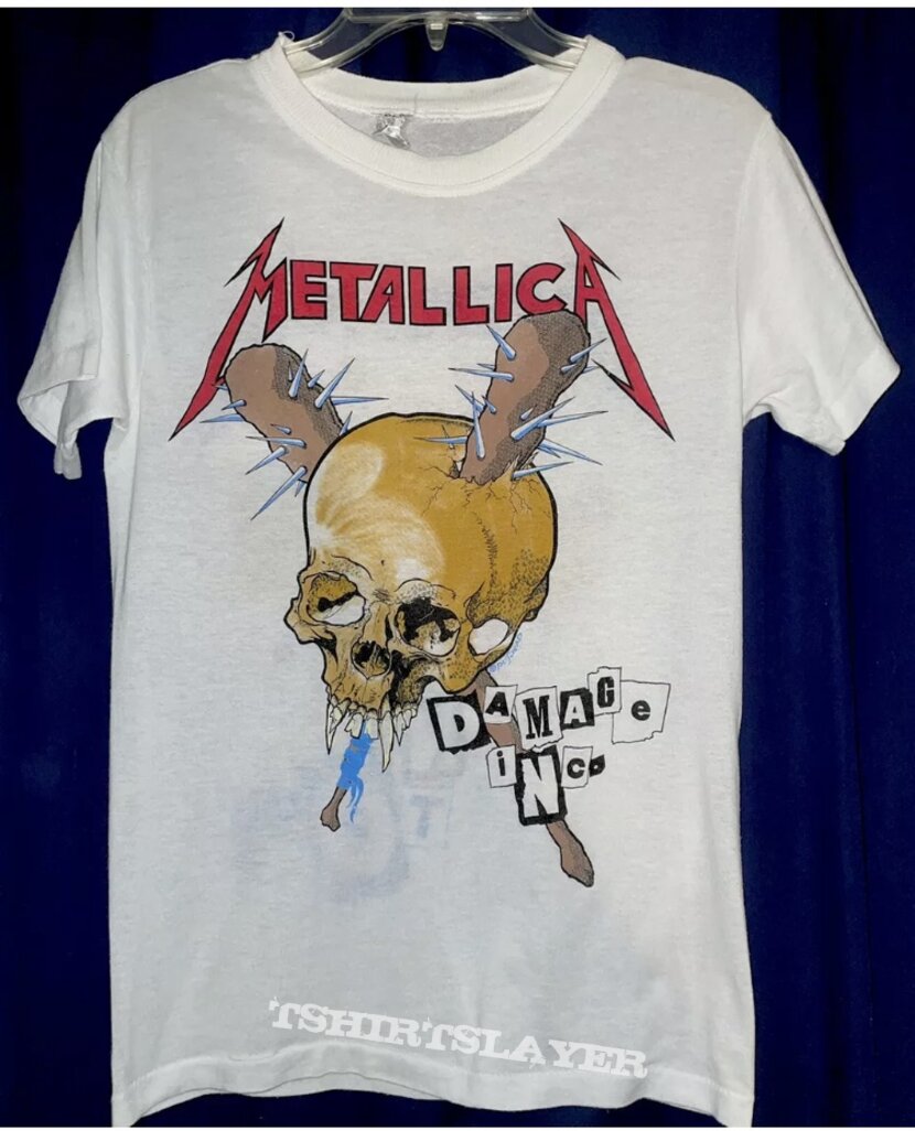 1986 Metallica Damage Inc. Tour Shirt in White. | TShirtSlayer