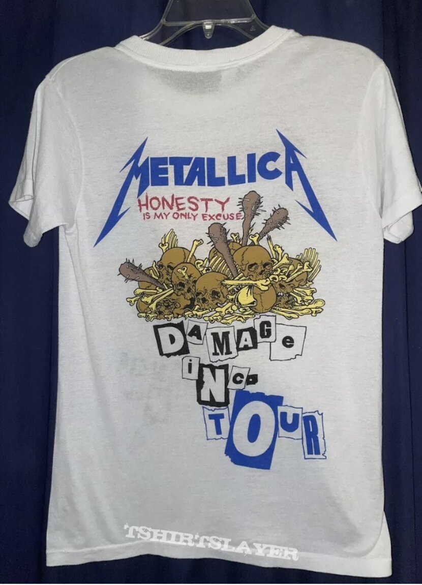 1986 Metallica Damage Inc. Tour Shirt in White. | TShirtSlayer