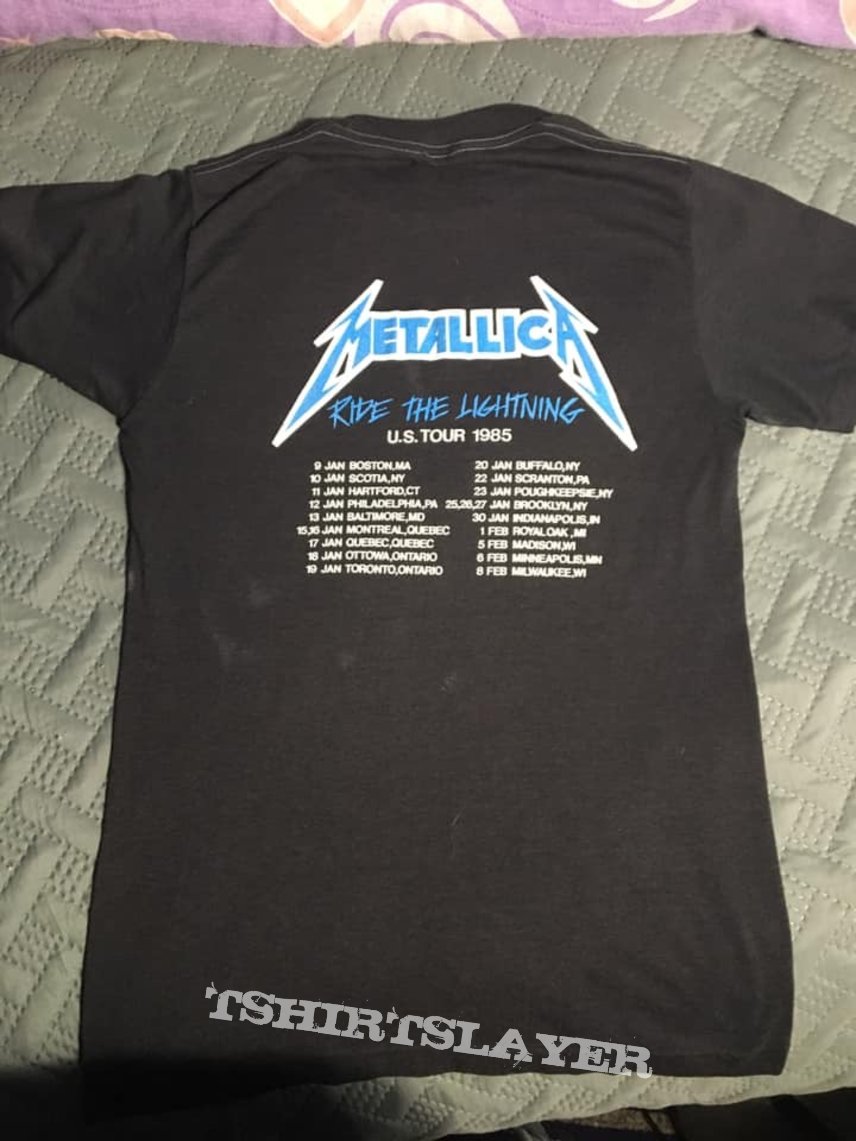 1985 Metallica U.S Ride The Lightning Tour Shirt With Club Dates on ...
