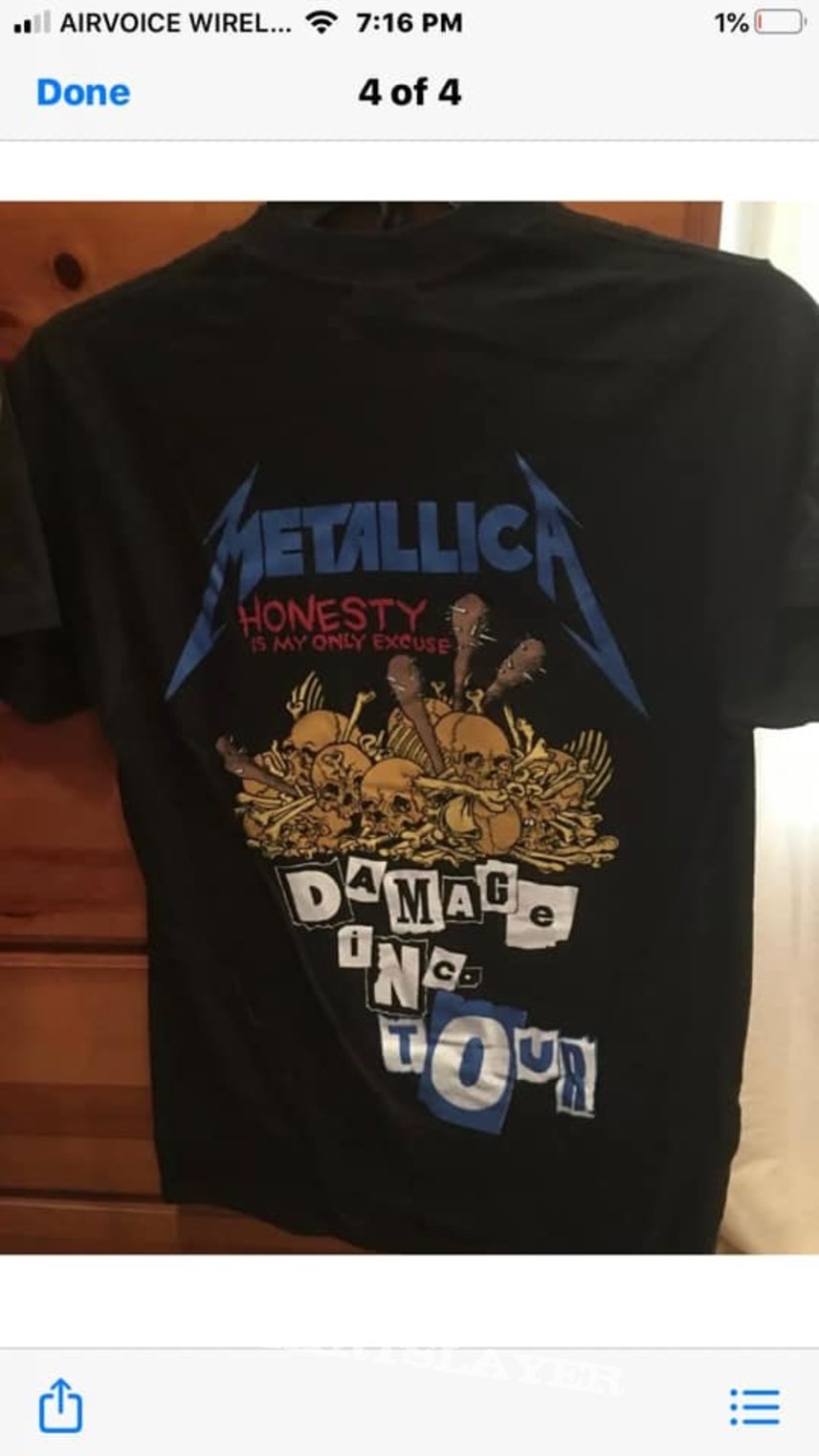 1986 Metallica Damage Inc. Shirt. (First Print) 