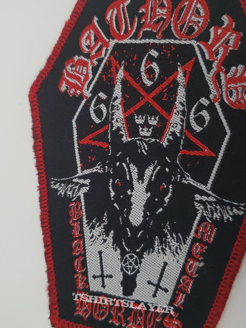 Bathory Black Metal Hordes woven coffin patch