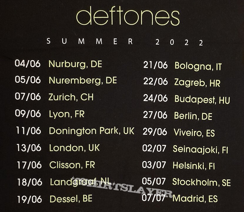 Deftones - Summer Tour 2022