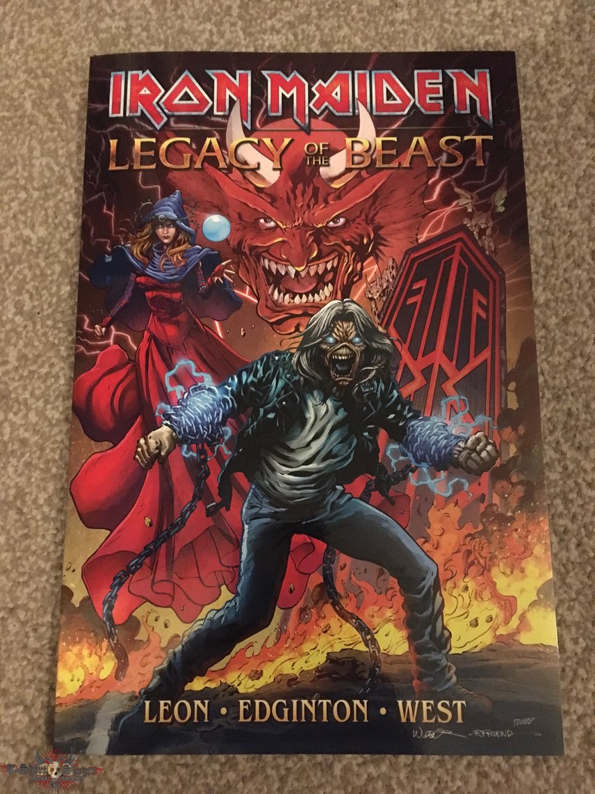 Iron Maiden Legacy Of The Beast first series full volume book signed.