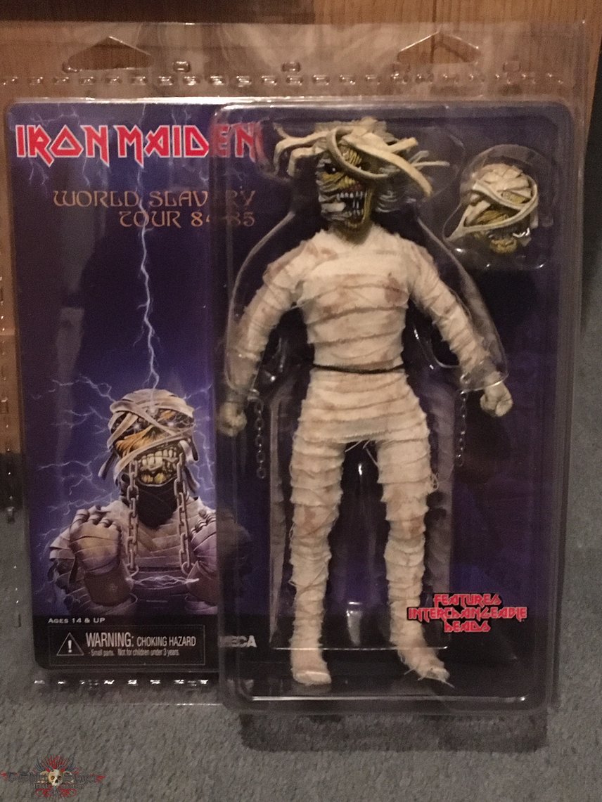 Iron Maiden Eddie Mummy clothed figure with two heads.