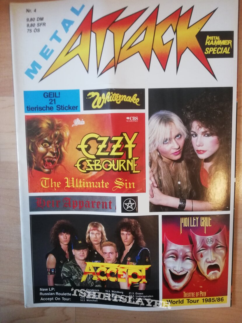 Ozzy Osbourne Metal attack 04/86 with stickers 