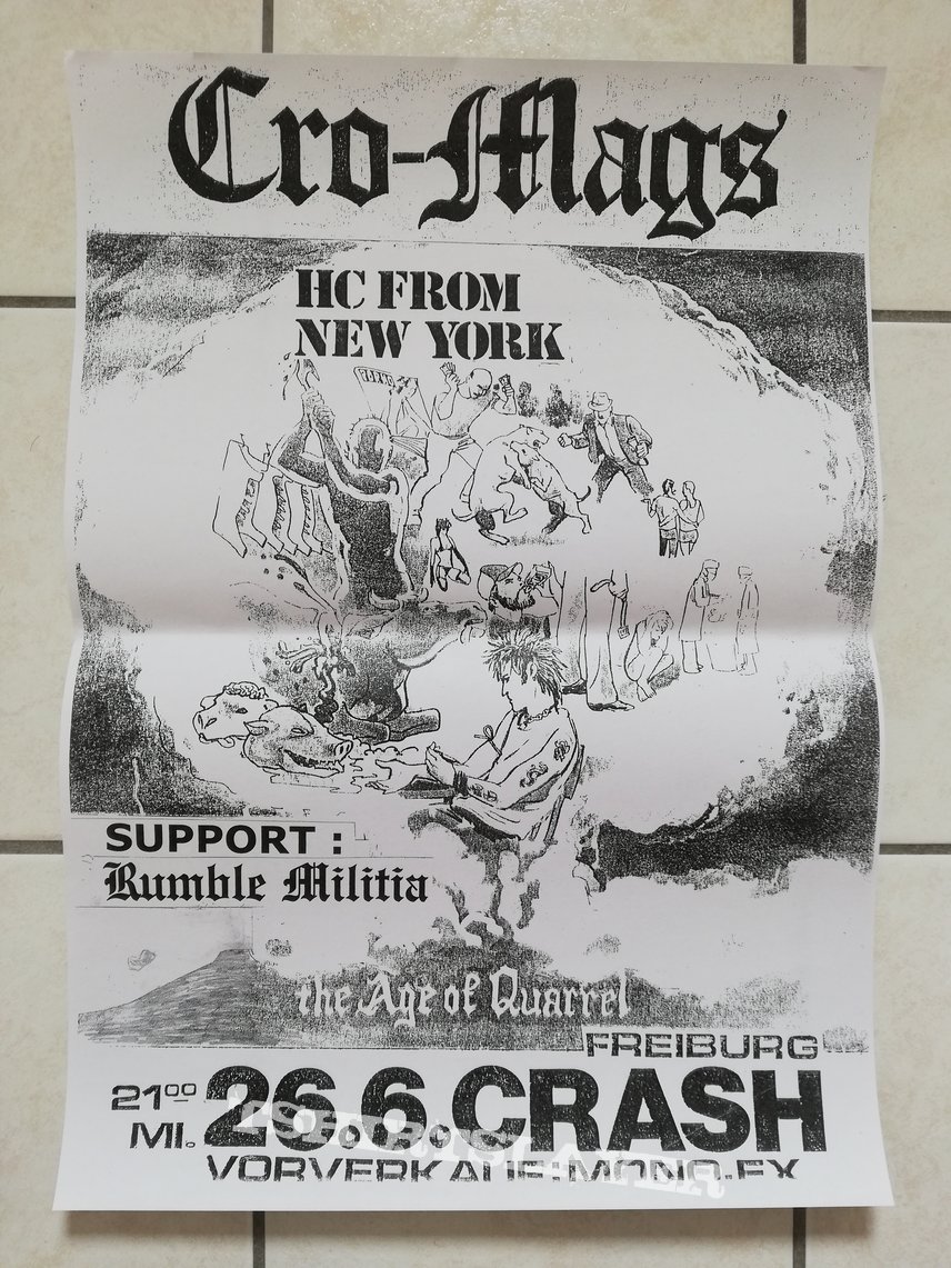Cro-mags Cro Mags - tour poster age of quarrel with Rumble militia