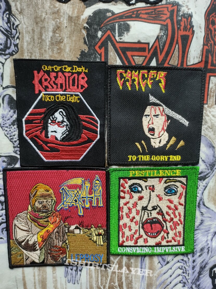Awfully embroidered Death - Leprosy (+ collection of shit patches) 