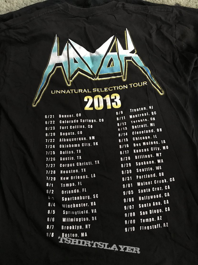 Havok unnatural selection 2013 tour shirt