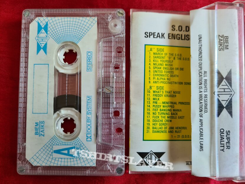 Storm Troopers Of Death S.O.D. tape 