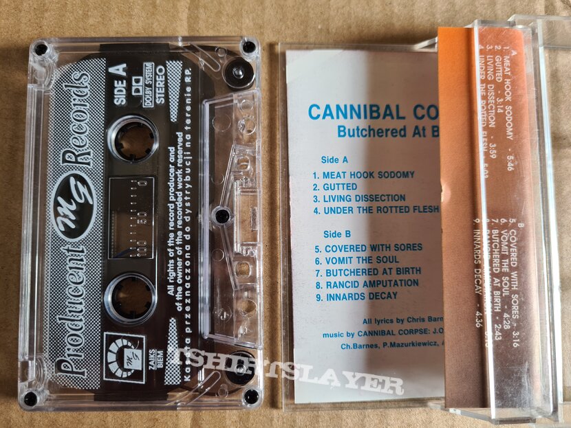 CANNIBAL CORPSE Butchered At Birth tape