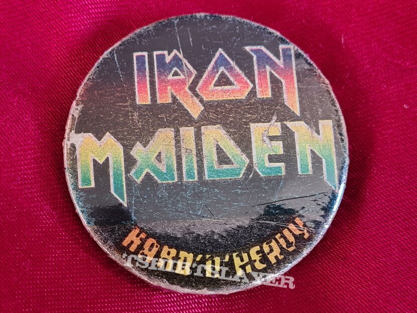 IRON MAIDEN old 80&#039;s button badge