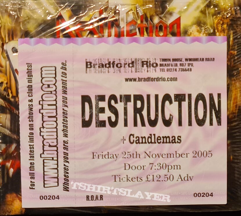 DESTRUCTION concert ticket