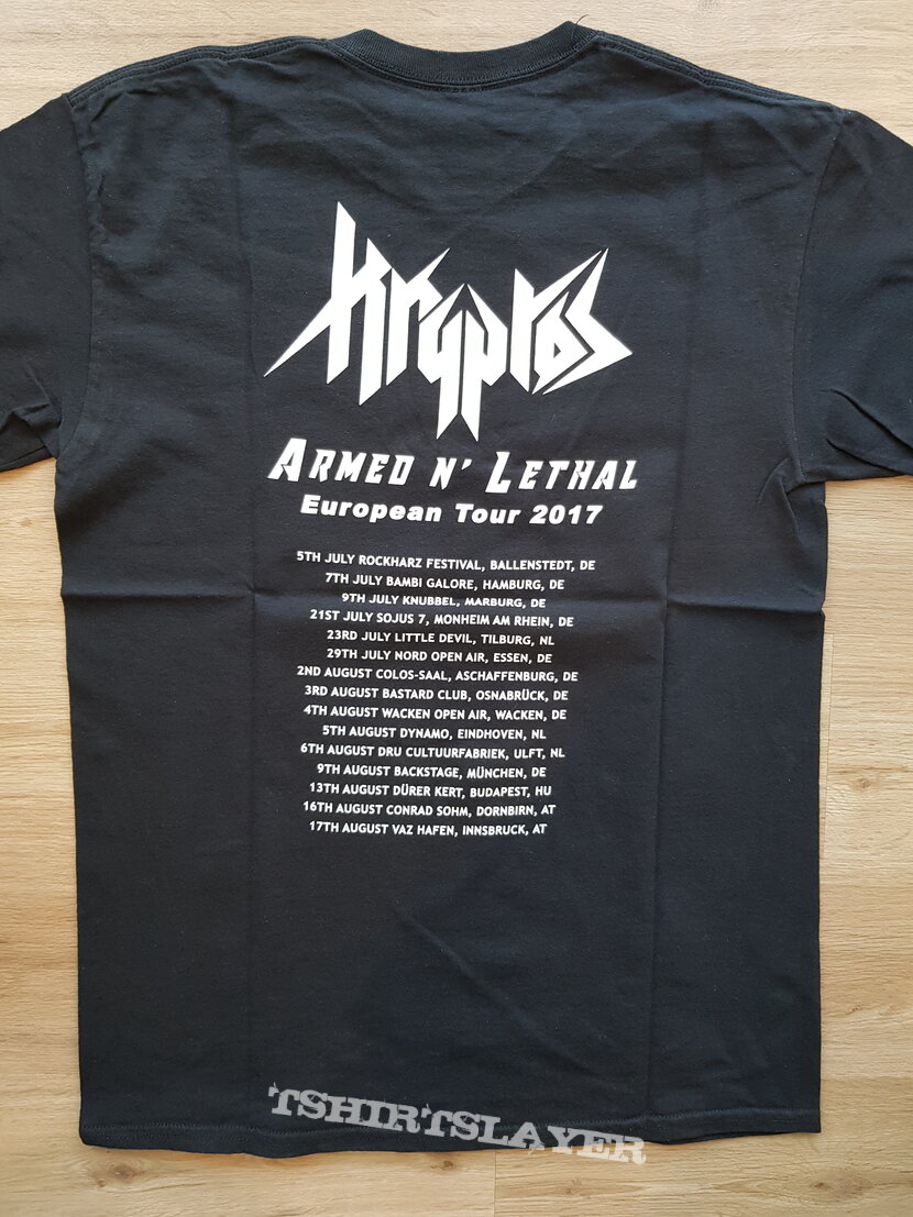 kryptos - armed n&#039; lethal tour 2017 - tshirt