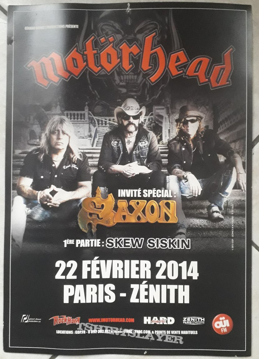 Motörhead 22 Février 2014 Paris - Zénith Poster