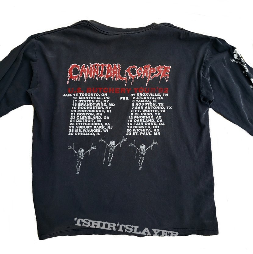 Cannibal Corpse U.S. Butchery Tour &#039;92 long sleeve (XL) black. Murina 1992