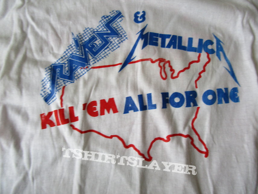 Metallica Vintage T Shirt 80&#039;s 1983 Kill Em All For One Tour Dates Raven Concert