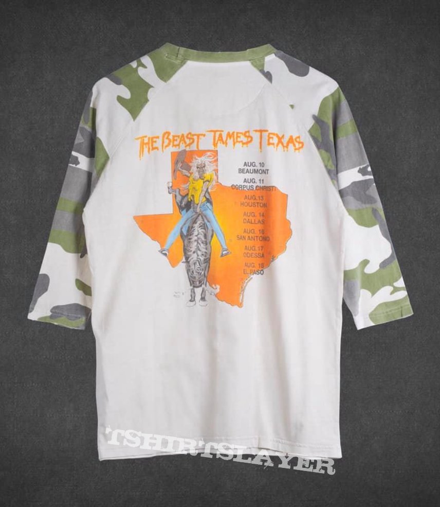 OG Iron Maiden Remastered The Beast Tames Texas &#039;82 Camo Baseball