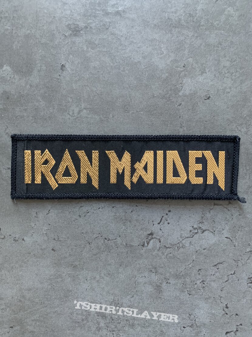 Iron Maiden - Golden logo strip patch | TShirtSlayer TShirt and ...