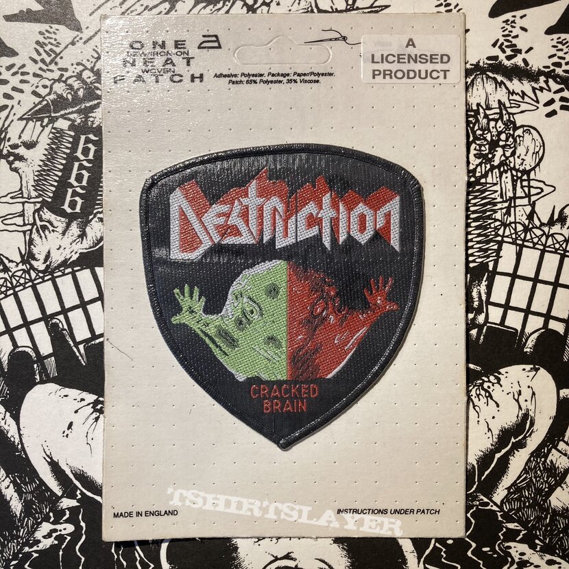 vintage Destruction - Cracked Brain woven patch (STILL SEALED)