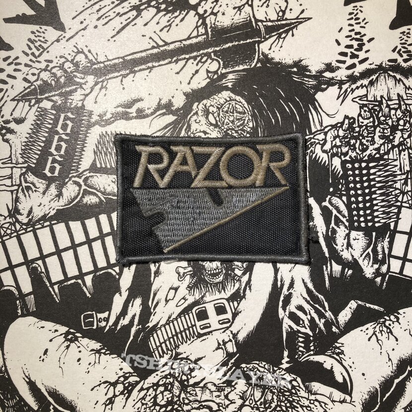 Razor embroidered logo patch