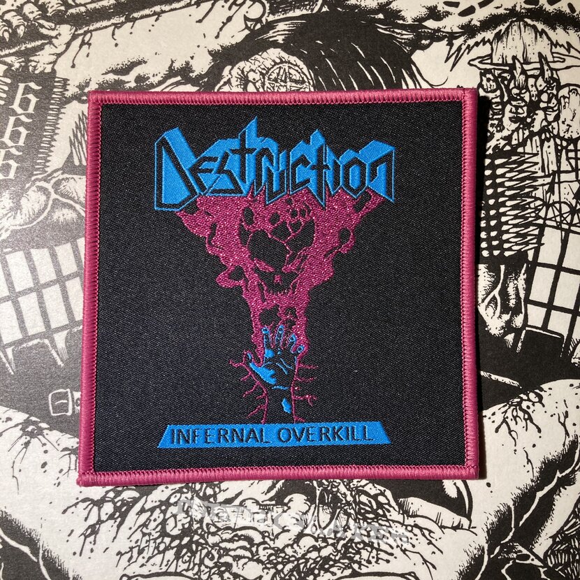 Destruction - Infernal Overkill woven patch (pink border)