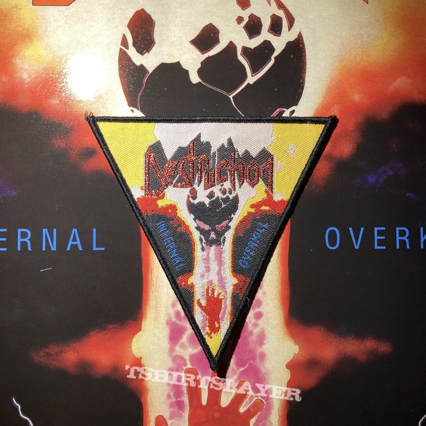 Destruction - Infernal Overkill woven triangle patch (black border)