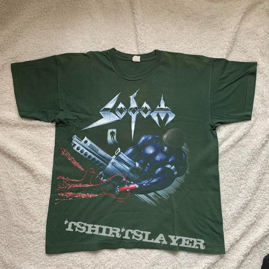 Sodom Tapping the vein 92 tour t-shirt green