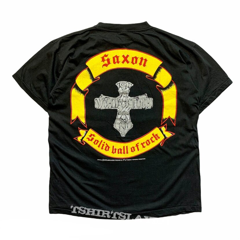 Saxon Solid Ball of Rock 1990 T-shirt | TShirtSlayer TShirt Saxon Solid Ball of Rock 1990 T-shirt | TShirtSlayer TShirt