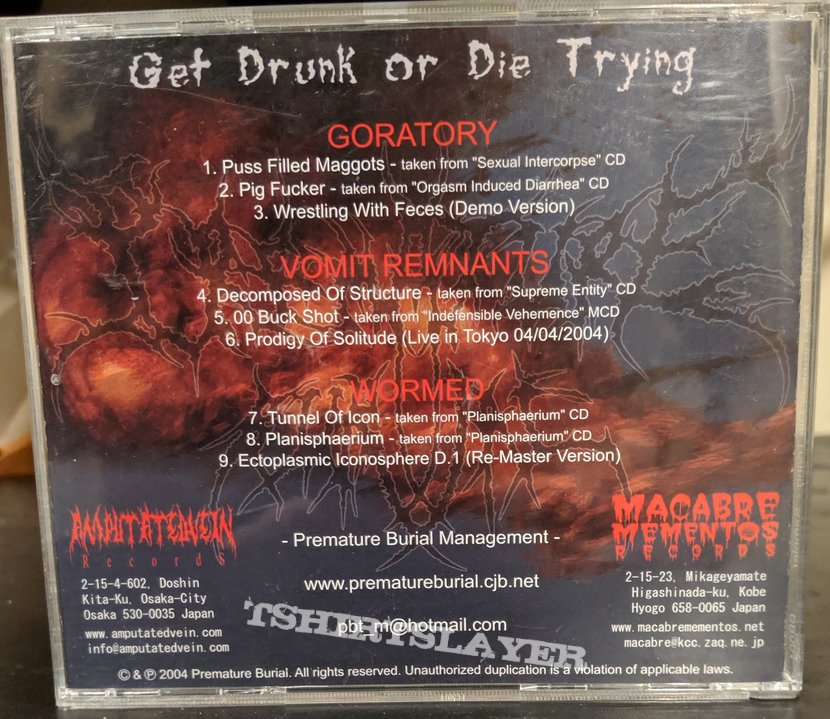Goratory Get Drunk Or Die Trying Sampler Split cd