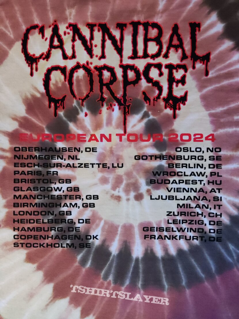 Cannibal Corpse - European Tour 2024 Shirt Cannibal Corpse - European Tour 2024 Shirt
