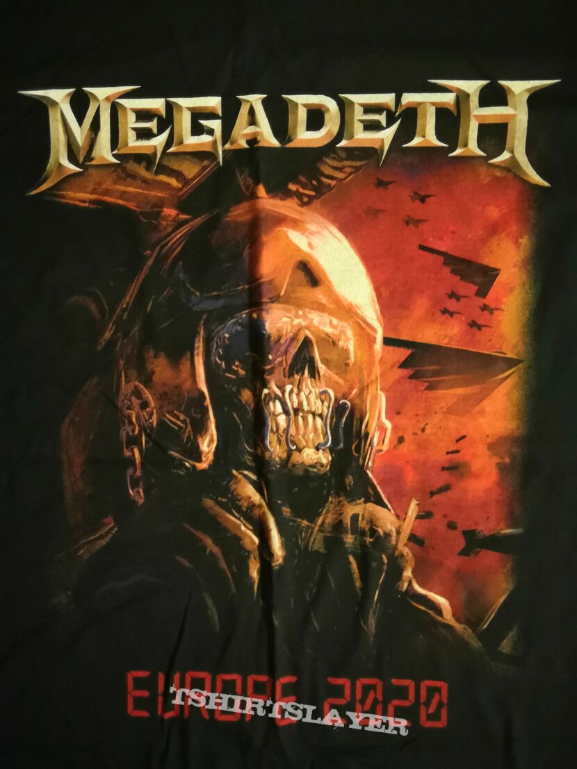 Megadeth - Figther Pilot Europe 2020 Tour Date Back Tee