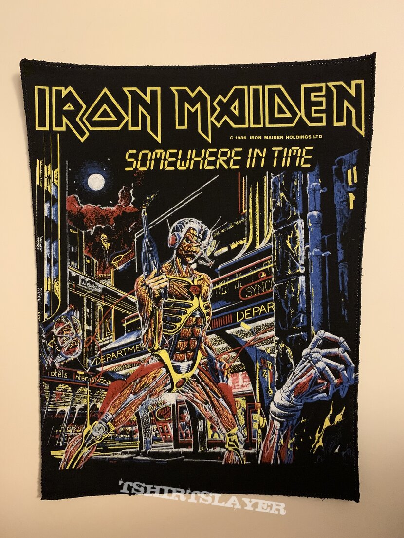 Vintage 1986 Iron Maiden Somewhere in time BACKPATCH MINT DEADSTOCK