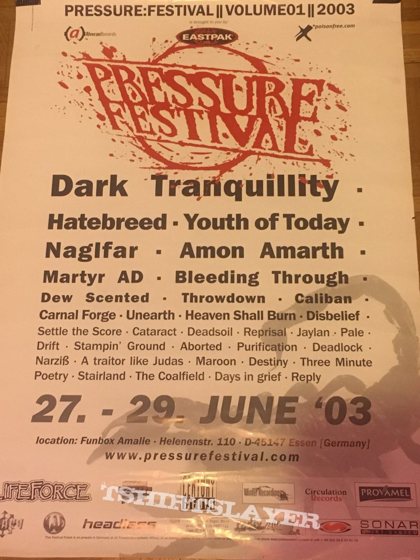 Hatebreed Pressure fest 2003 poster