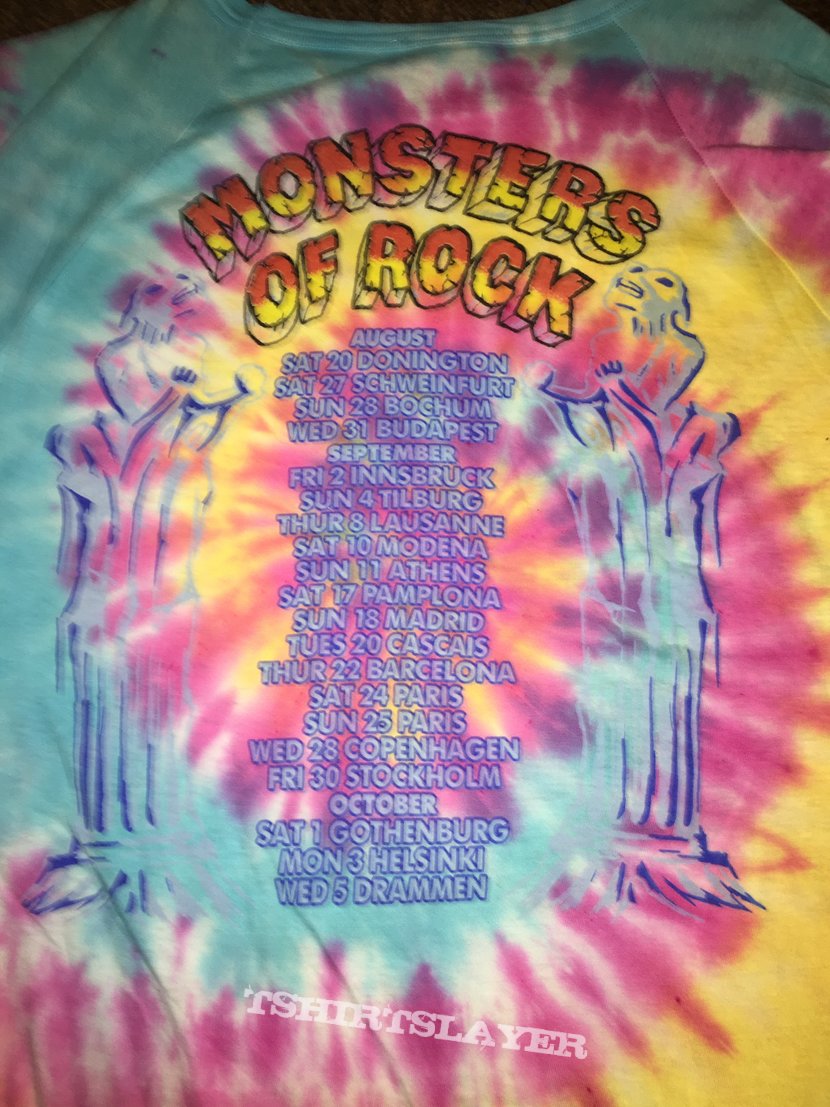 Monsters of rock 1988 Iron Maiden bravado merch tie dye white raglan longsleeve top with back print