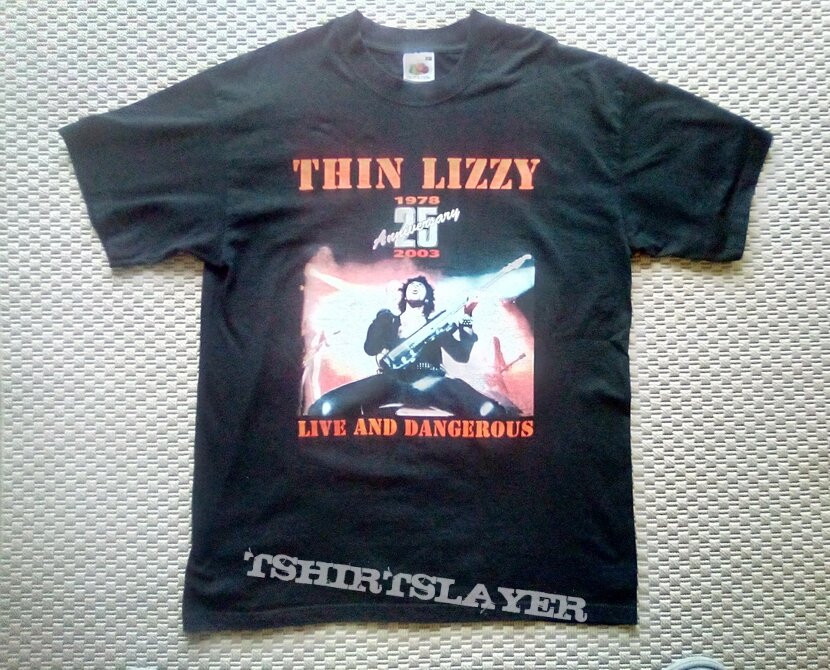 Thin Lizzy Live And Dangerous 25th Anniversary T Shirt