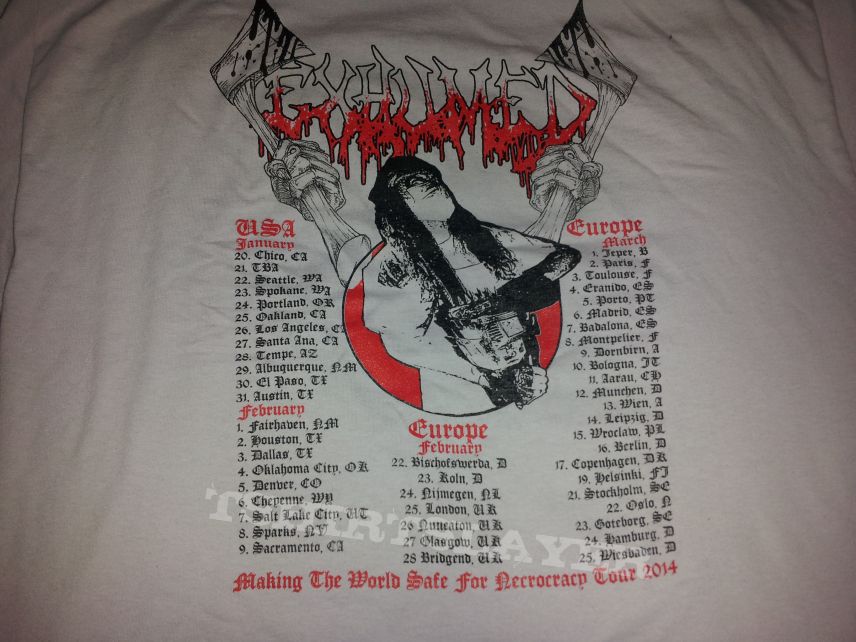 Exhumed 2014 tour shirt