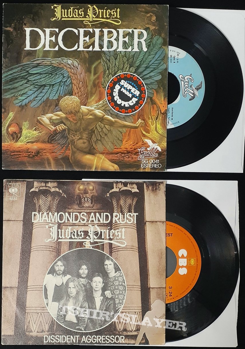 Judas Priest/ Deceiver/ Gull Records/ 7&quot; / (Spanish Pressing) 1976 / &amp; Judas Priest/ Diamonds and Rust/ 7&quot;/ (Dutch Pressing)/ 1977