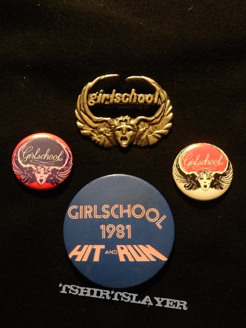 various Girlschool badges